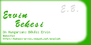 ervin bekesi business card