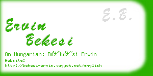 ervin bekesi business card